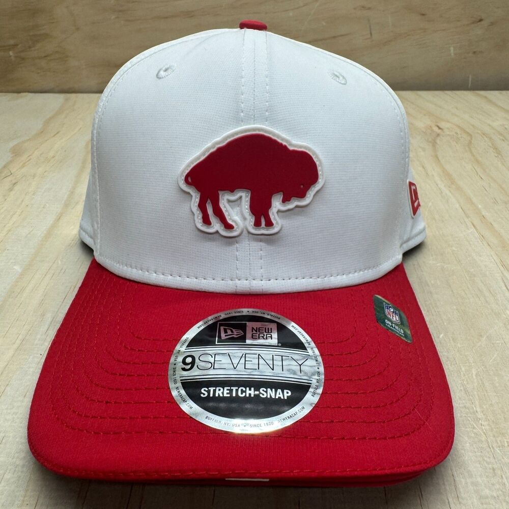 NEW Buffalo Bills New Era White Red 2025 NFL Training Camp Throwback Logo 9SEVEN
